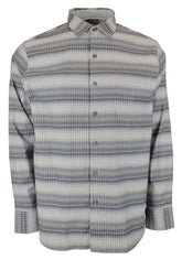Tommy Bahama Big & Tall Long Sleeve Lazlo Ombre Stripe Camp Shirt 4XB Fog Gray